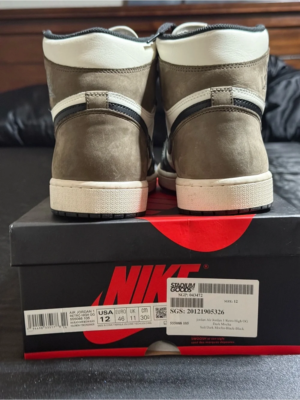 Men's Size 12 - Jordan 1 Retro High Dark Mocha